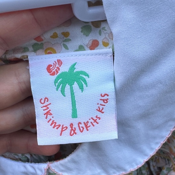 Shrimp & Grits Kids Floral Long Sleeve Smocked Top with Peter Pan Collar - Picture 3 of 5